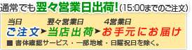 通常でも翌々営業日出荷!(15:00までのご注文)
